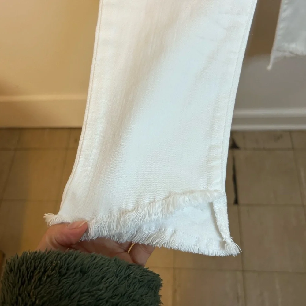 Nwt Joe’s White High Rise Flawless Raw Hem Skinny Ankle Jeans